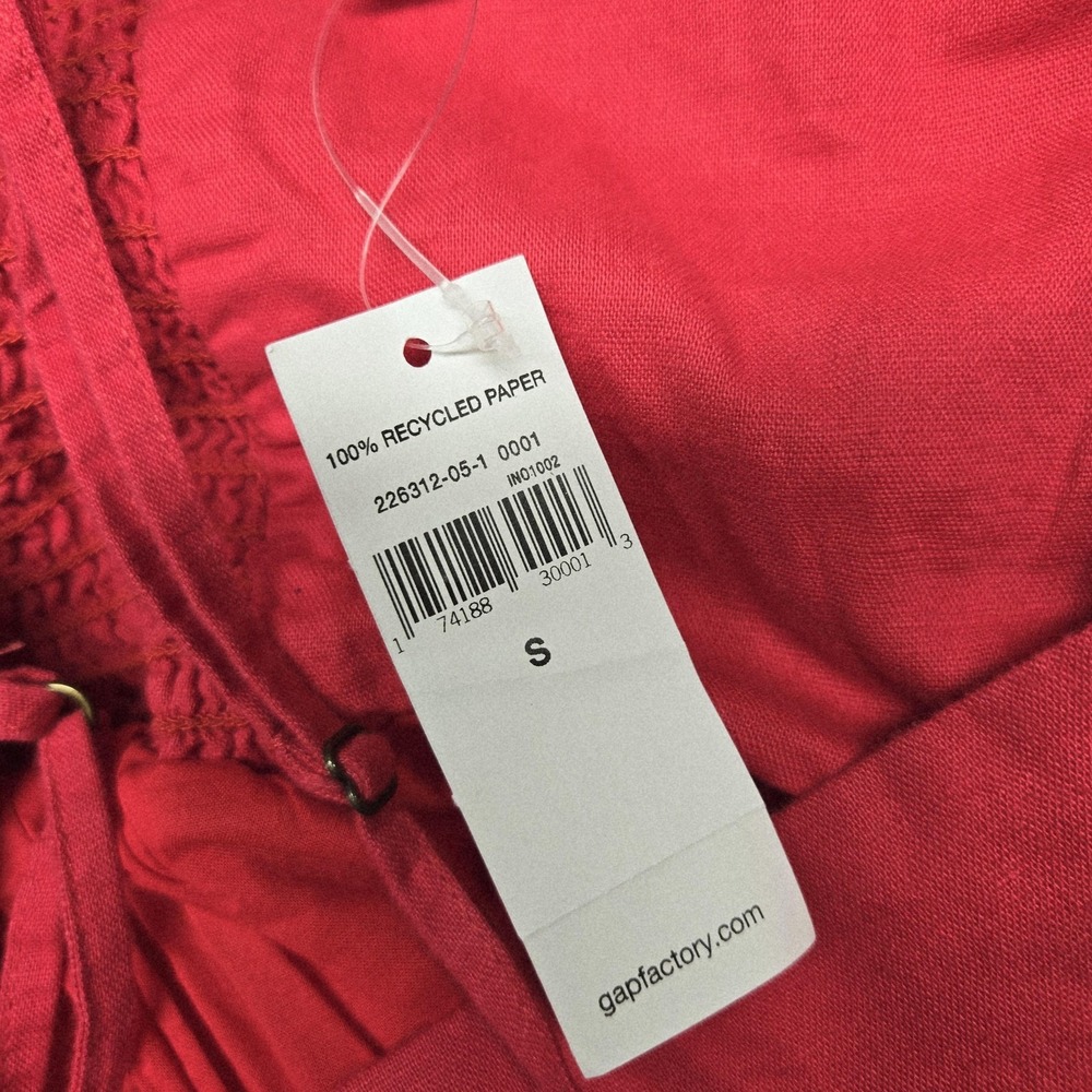 GAP Dress Womens S Pink Sundress Fit & Flare Short Sleeveless Smocked Strappy‎ - Picture 13 of 15